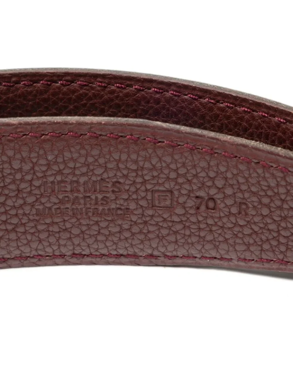 Hermes Constance Belt 32 Brown Burgundy Box Leather